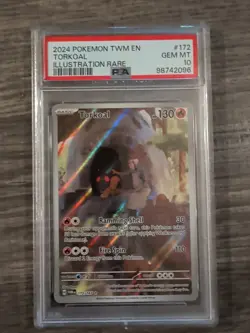 Pokemon 2024 SV Twilight Masquerade Torkoal Card PSA 10 172/167 IR - Image 1