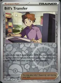 POKEMON BILL'S TRANSFER 156/165 UNCOMMON REVERSE HOLOFOIL SCARLET & VIOLET 151 - Image 1