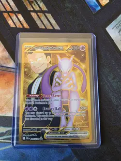 Pokemon TCG Destined Rivals Team Rocket's Mewtwo ex 240/182 Hyper Rare - Image 1