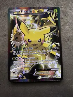 Pokemon TCG: Pikachu EX XY124 Full Art Holo XY Black Star Promo - Image 1
