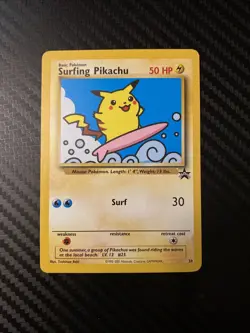 Pokemon Surfing Pikachu 28/53 WOTC Black Star Promo LP - Image 1