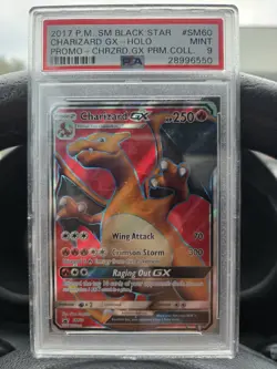 2017 POKEMON SM BLACK STAR PROMO #SM60 FULL ART/CHARIZARD GX PSA 9 - Image 1