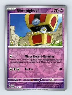 Gimmighoul SV08: Surging Sparks Common Reverse Holo 097/191 NM/LP Pokemon Cards - Image 1