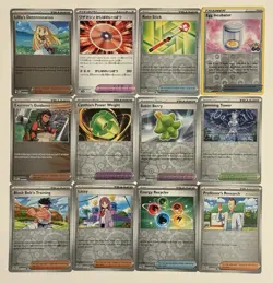 Pokemon TCG Holographic Trainer 12 Card Lot Reverse Holo Uncommon Rare Mixed NM - Image 1