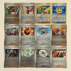 Pokemon TCG Holographic Trainer 12 Card Lot Reverse Holo Uncommon Rare Mixed NM - Image 1