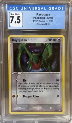 Rayquaza 3/17 CGC 7.5 2006 POP Series 1 Cosmos Holo Graded Pokemon Trading Card - Image 1