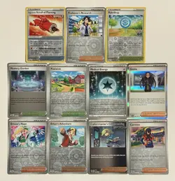 Pokemon TCG Holographic Trainer 11 Card Lot Reverse Holo Uncommon Rare Mixed NM - Image 1