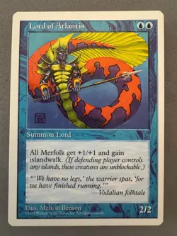 Lord of Atlantis MTG 5th Edition-Never Played NM-Vintage Magic the Gathering - Image 1