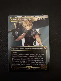 Cloud, Ex-SOLDIER (Borderless) (Surge Foil) Commander: Final Fantasy Foil (NM) - Image 1