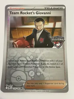 Team Rocket's Giovanni - 174/182 - Pokemon Regional Championship Promo - Image 1
