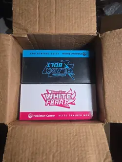 Pokemon Center (1)Black Bolt and(1) White Flare ETB Pokemon TCG - Factory Sealed - Image 1