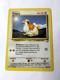 Pokemon TCG Pidgey Base Set 2 86/130 Regular Unlimited Common - Uncirculated - Image 1