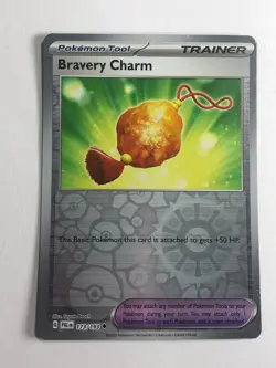 Pokemon TCG Paldea Evolved Reverse Holographic Bravery Charm 173/193 Near Mint - Image 1