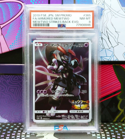Pokemon PSA 8 NM Mint Armored Mewtwo 365/SM-P Full Art 2019 Japanese - Image 1