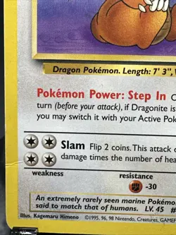 1999 Pokemon Dragonite • Fossil Set 19/62 • Non-Holo Moderate Play - Image 2