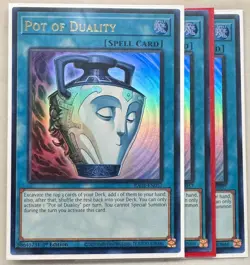 Yugioh! 3x Pot of Duality RA02-EN057 Ultra Rare 1st Ed NM - Image 1