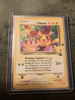 Pokemon TCG Birthday Pikachu Holo Rare Celebrations Card Mint Condition - Image 1