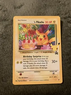 Pokemon TCG Birthday Pikachu Holo Rare Celebrations Card Mint Condition - Image 3