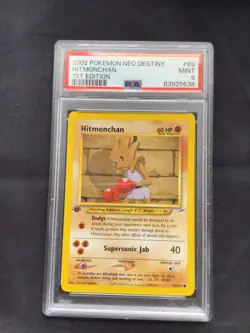 Pokemon Cards: 1st Edition Neo Destiny Common: Hitmonchan 69/105: PSA 9 - Image 1