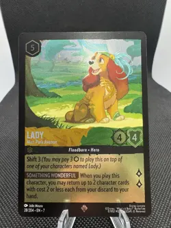 Disney Lorcana Archazia's Island Cold Foil Card Lady-Miss Park Avenue 28/204 - Image 1