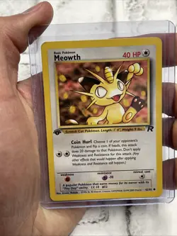 Pokemon TCG Team Rocket #62/82 Meowth 1st Edition LP Vintage Nintendo Card WOTC - Image 1