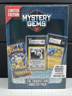 Pokemon 2025 Mystery Gems 1 CGC Graded Card & 1 TCG Booster Pack New Sealed Box - Image 1
