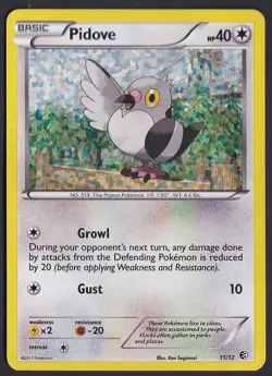 Pidove 11/12 McDonalds 2011 Promo Holo Rare Pokemon Card DMG - Image 1