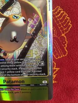 Patamon Digimon Card Game Blast Ace BT14-033 Super Rare LP - Image 2