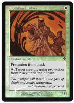 Obsidian Acolyte 2000 Invasion FOIL White Common Creature MTG SP - NM AZ2 - Image 1