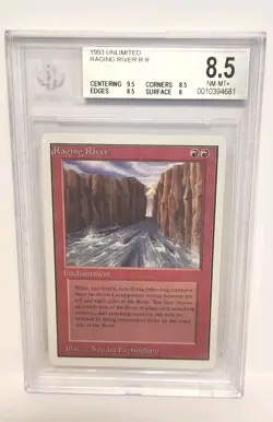 Magic: The Gathering 1993 Raging River Unlimited Edition Rare Beckett 8.5 - Image 1