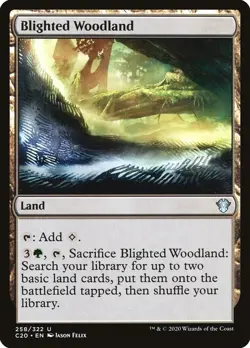 x4 NM (Playset) Blighted Woodland, MTG, Ikoria Commander, Magic, 258 - Image 1