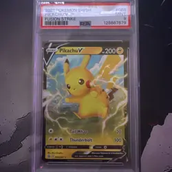 2021 Pokemon Pikachu V Fusion Strike #086 PSA 9 - Image 1