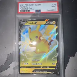 2021 Pokemon Pikachu V Fusion Strike #086 PSA 9 - Image 2