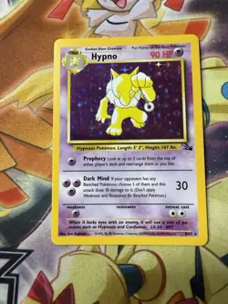 Pokemon - Fossil Unlimited Holo Rare Hypno 8/62 - NM - Image 1