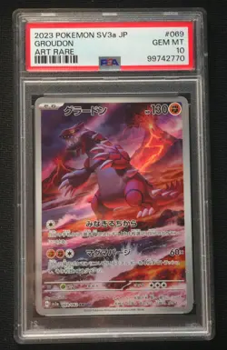 Pokemon Groudon Raging Surf Sv3a 069/062 Art Rare Japanese PSA 10 - Image 1