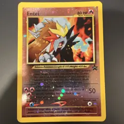 2001 Pokemon TCG Entei Black Star Promo #34 Reverse Holo Nintendo WOTC MP - Image 1