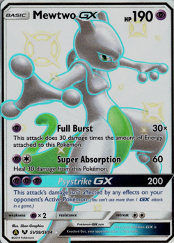 Mewtwo GX SV59/SV94 Pokemon Hidden Fates: Shiny Vault Shiny Holo Rare NM - Image 1