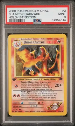 Blaine's Charizard 2000 Pokemon Gym Challenge 1st Edition PSA 9 #2 - Image 1