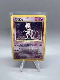 Pokemon TCG- 2000 Mewtwo 10/102 Holo Base Set HP/DMG - Image 1