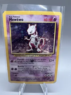Pokemon TCG- 2000 Mewtwo 10/102 Holo Base Set HP/DMG - Image 2