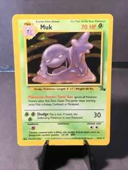 Pokemon TCG Muk #13/62 Holo Rare Fossil Base Set Unlimited WOTC VTG 1999 - Image 1