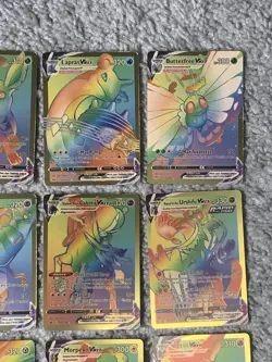 Set of 30 Pokemon Sylveon,Slowking,Leafeon & More Rainbow Gold Foil Fan Art - Image 4