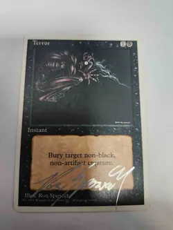 Silver Signed Terror Mtg fourth edition card Ron Spencer. - Image 1