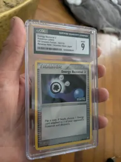 CGC 9 MINT Energy Removal 2 82/115 Unseen Forces Pokemon Card STAMPED HOLO ERROR - Image 1