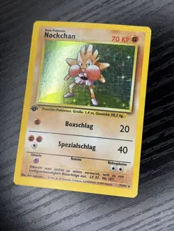 Pokemon Nockchan Trading Card Vintage German 1st Edition 7/102 - Image 1