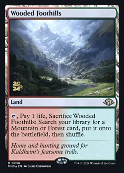 Wooded Foothills - Foil Prerelease Promo MH3 NM MTG - Image 1