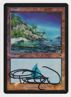 Signed FOIL Island #337 HP Invasion Artist Terese Nielsen 2000 MTG Magic Vintage - Image 1