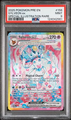 2025 POKEMON PRE EN-PRISMATIC EVOLUTIONS #156 SYLVEON EX PSA 9 - Image 1