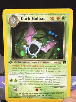 Pokemon Card Dark Golbat 7/82 Team Rocket Set Holo Rare 1st Edition Near Mint - Image 2