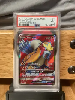 Pokemon Shining Legends Entei GX Mint Card 71/73 PSA 9 Mint - Image 1